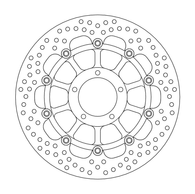 Halo Series Floating Brake Rotor Black For Ducati Hypermotard 1100 2008