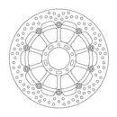 Halo Series Floating Brake Rotor Black For Ducati Desert X 950 ABS 2022-2023