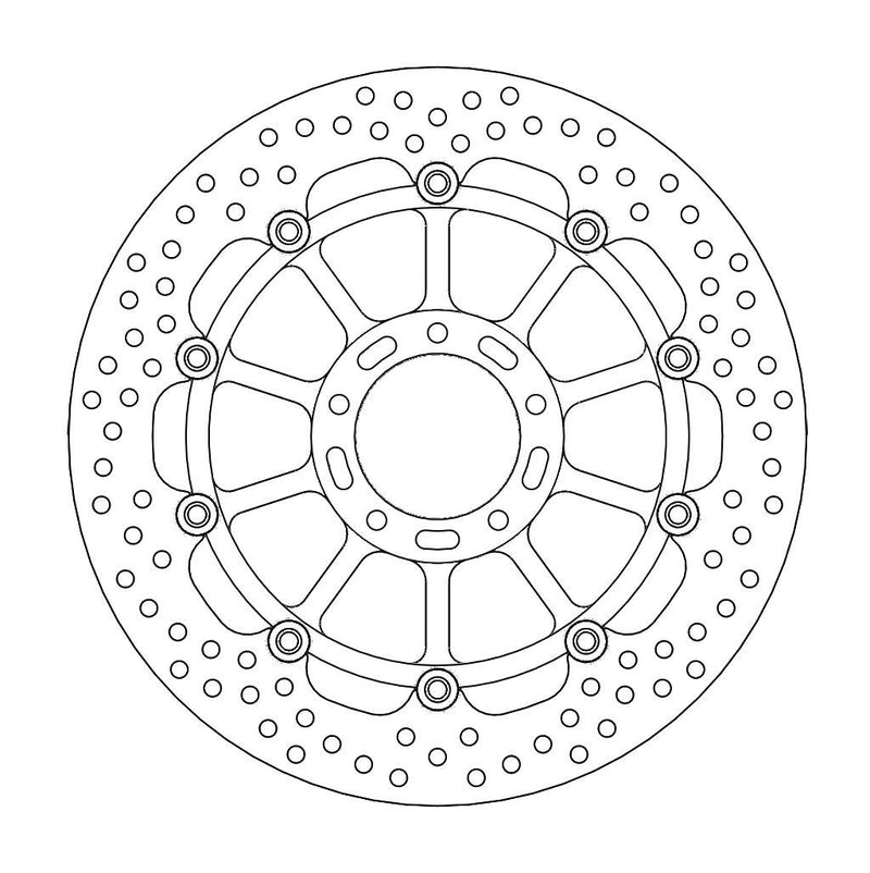 Halo Series Floating Brake Rotor Black For Ducati Desert X 950 ABS 2022-2023