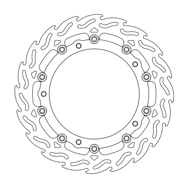 Floating Flame Front Left Brake Rotor Black For BMW F 800 R 2009-2012
