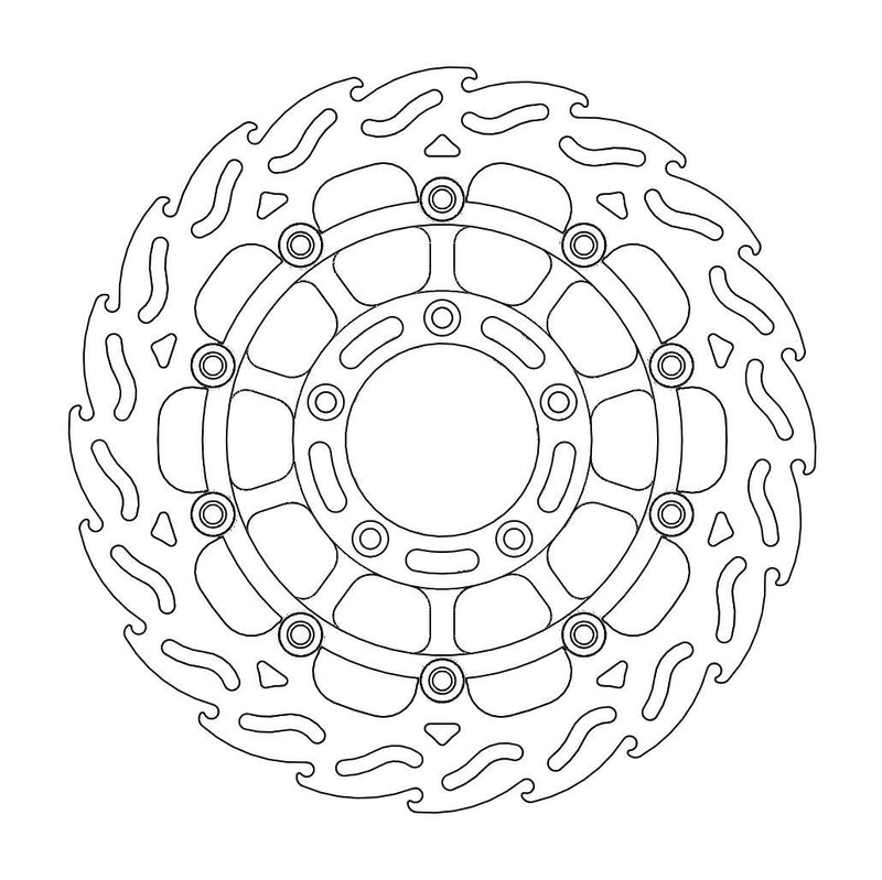 Floating Flame Front Left Brake Rotor Black For MV Agusta Brutale 1090 R 2013-2014