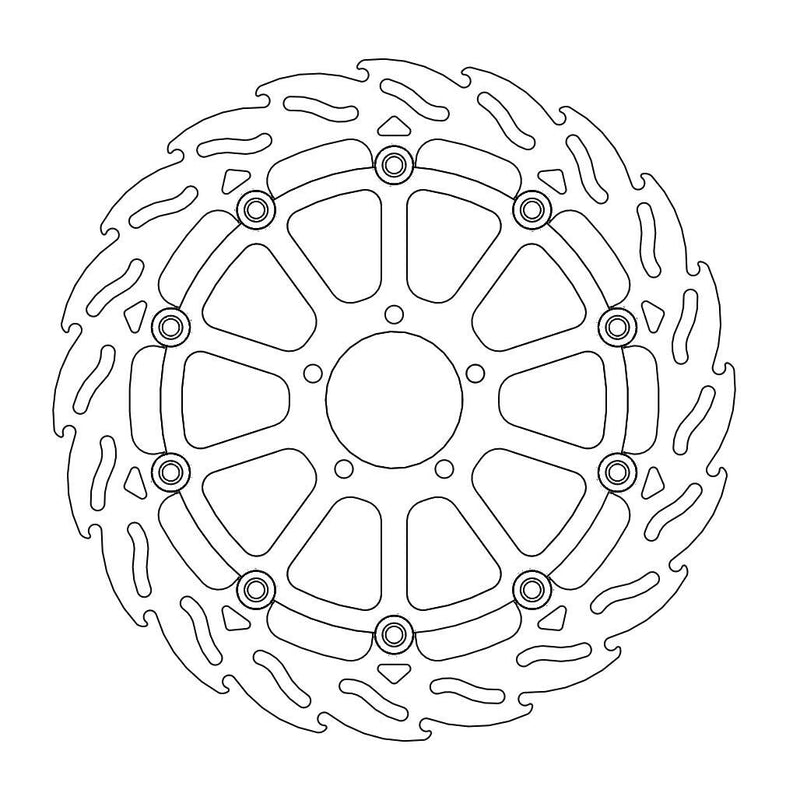 Floating Flame Front Right Brake Rotor Black For KTM Super Duke 1290 GT ABS 2021-2023