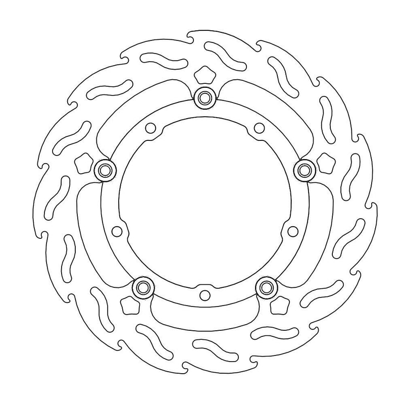 Floating Flame Front Right Brake Rotor Black For Yamaha MT-07 2014-2016