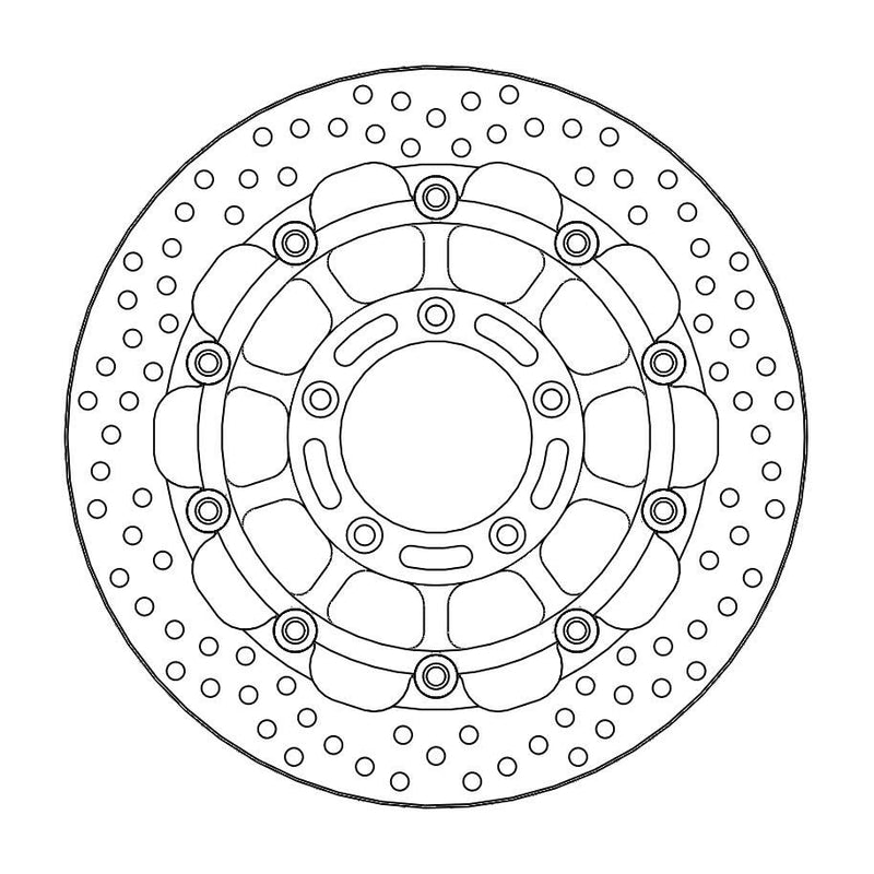 Halo Series Floating Racing Brake Rotor Black For MV Agusta Brutale 1090 ABS 2015-2016