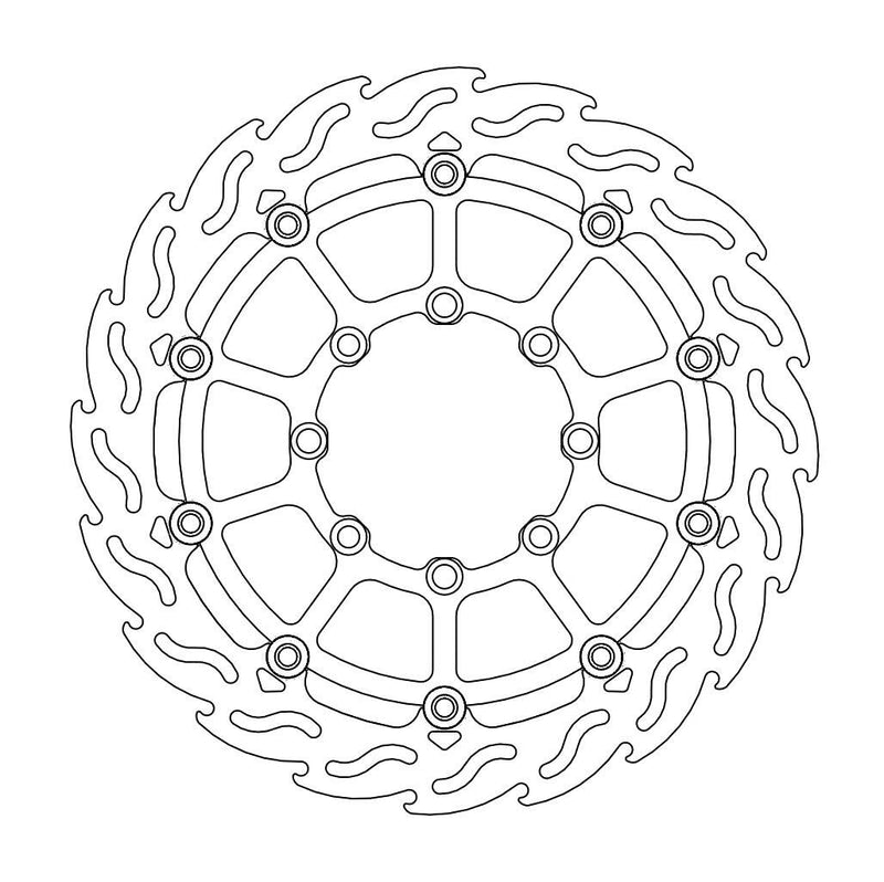 Flame Series Front Brake Rotor Black For Kawasaki KDX 125 SR 1990-2002