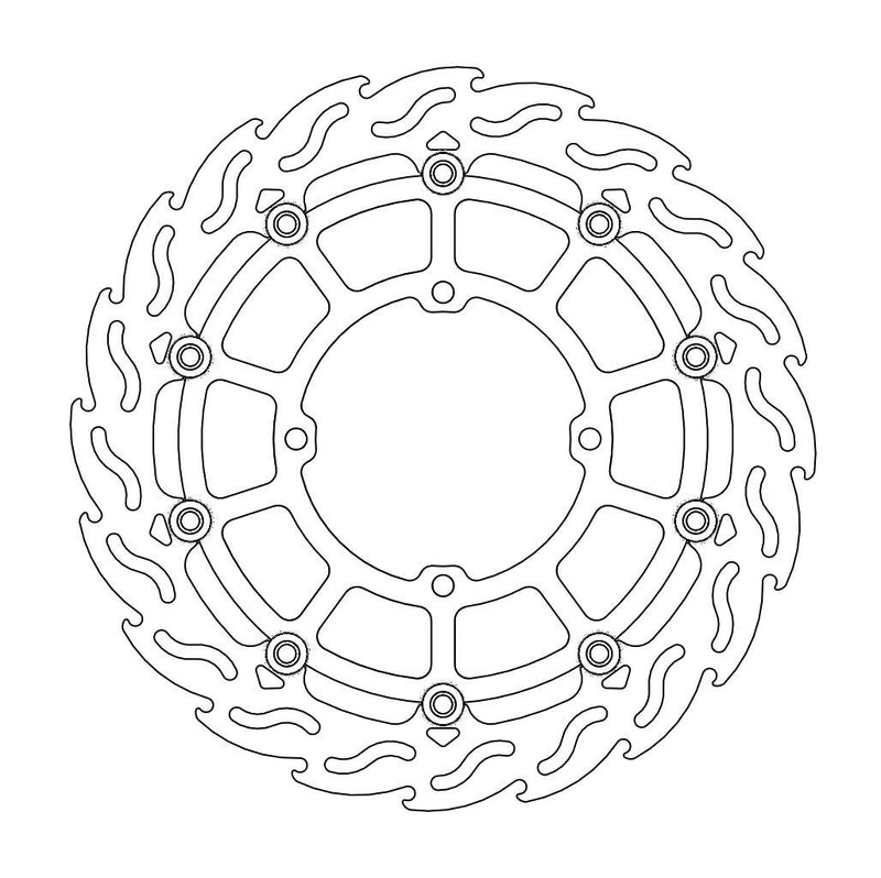 Flame Series Front Brake Rotor Black For Kawasaki KX 450 X 2021-2023