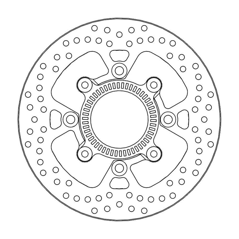 Halo Series Fixed Rear Round Brake Rotor Natural For Kawasaki EN 650 2015-2016