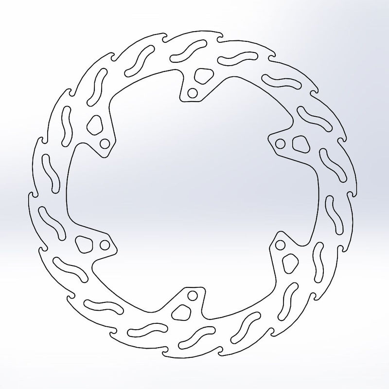 Flame Series Front Brake Rotor Natural For Yamaha MT-125 2014-2016