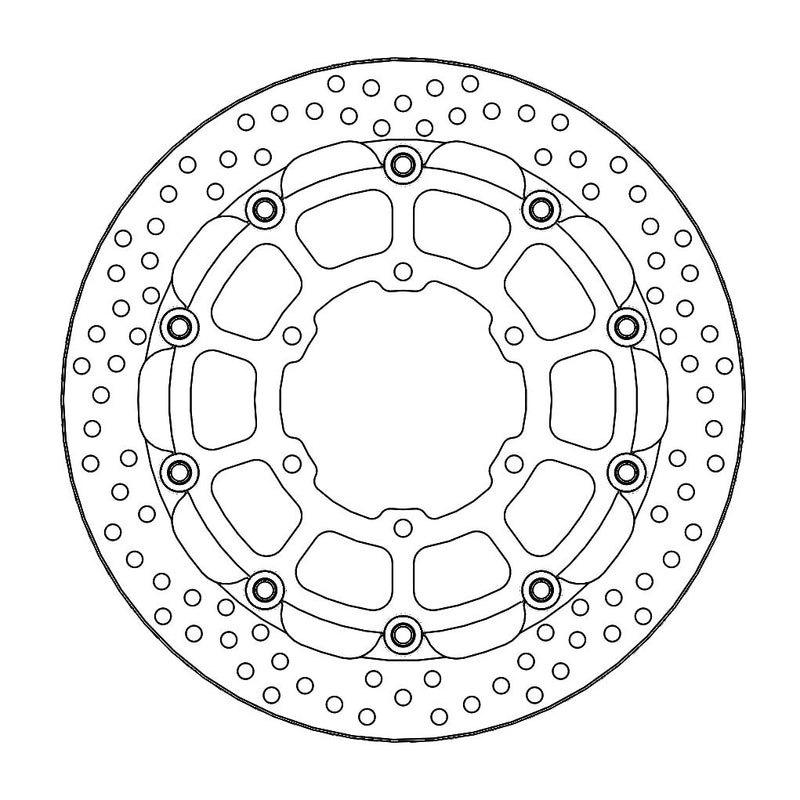 Halo Series Floating Brake Rotor Black For Suzuki GSX-R 1000 ABS 2017-2023