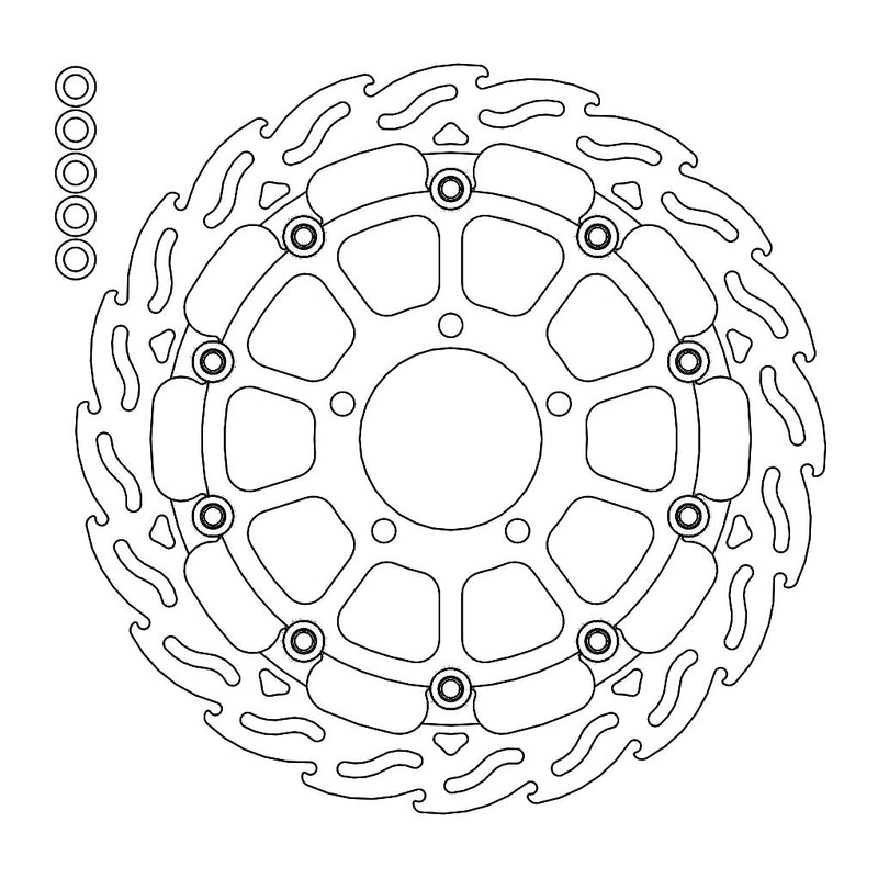 Flame Series Front Left Brake Rotor Black For Kawasaki ZX-10 R 1000 2016