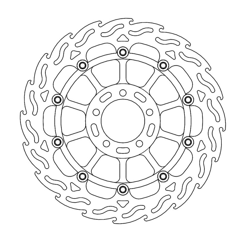 Flame Series Front Left Brake Rotor Black For Kawasaki ZX-10 R 1000 ABS 2018