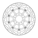 Halo Series Floating Brake Rotor Black For Kawasaki ZX-10 RR 1000 ABS 2021-2023