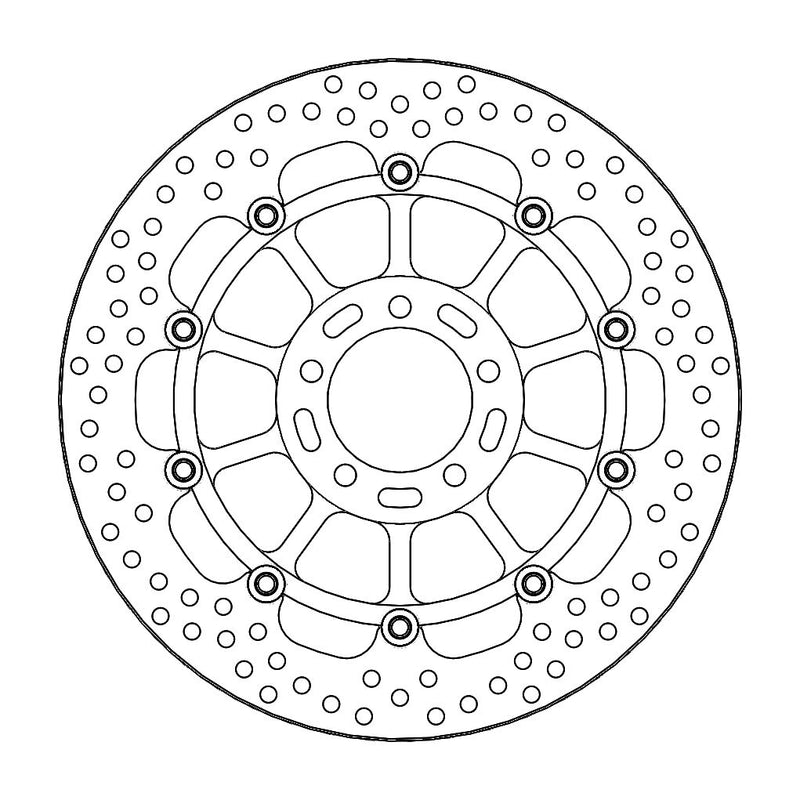 Halo Series Floating Brake Rotor Black For Kawasaki ZX-10 RR 1000 ABS 2021-2023
