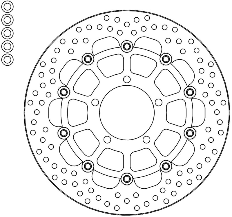 Halo Series Floating Brake Rotor Black For Kawasaki ZX-10 R 1000 2017-2018
