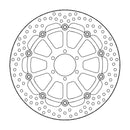 Halo Series Floating Brake Rotor Black For Honda CRF 1000 LD ABS 2018-2019