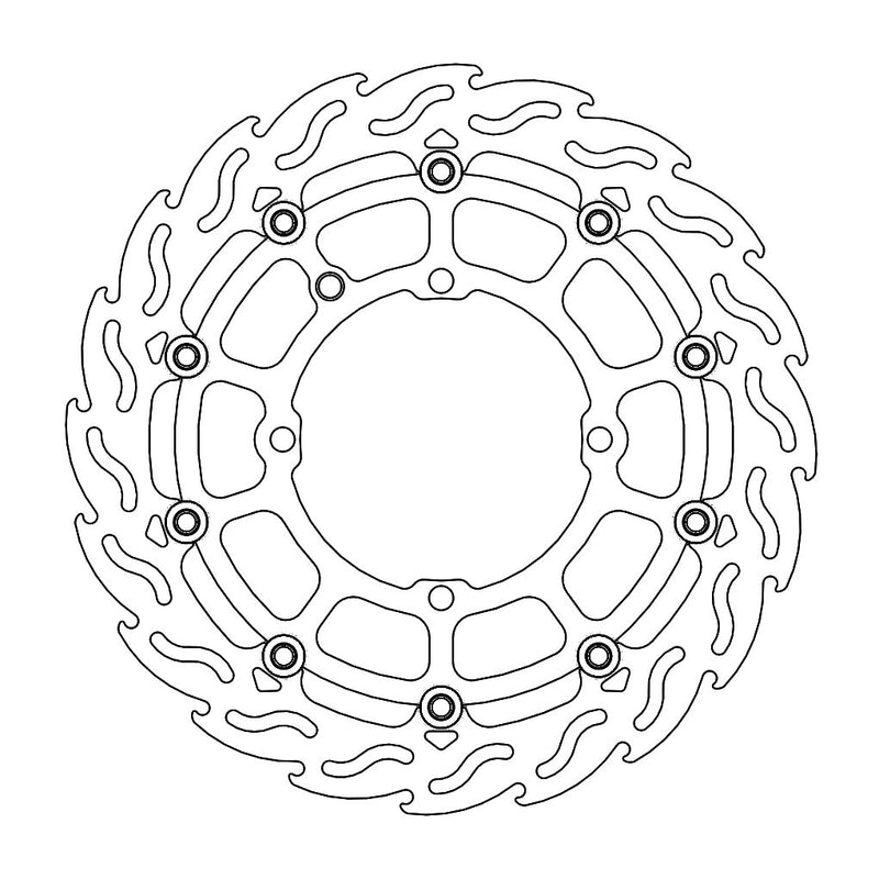 Fixed Flame Front Brake Rotor Silver