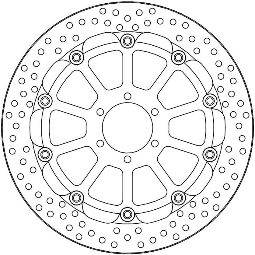 Halo Series T-Floater Brake Rotor Black For BMW M 1000 RR ABS 2021-202
