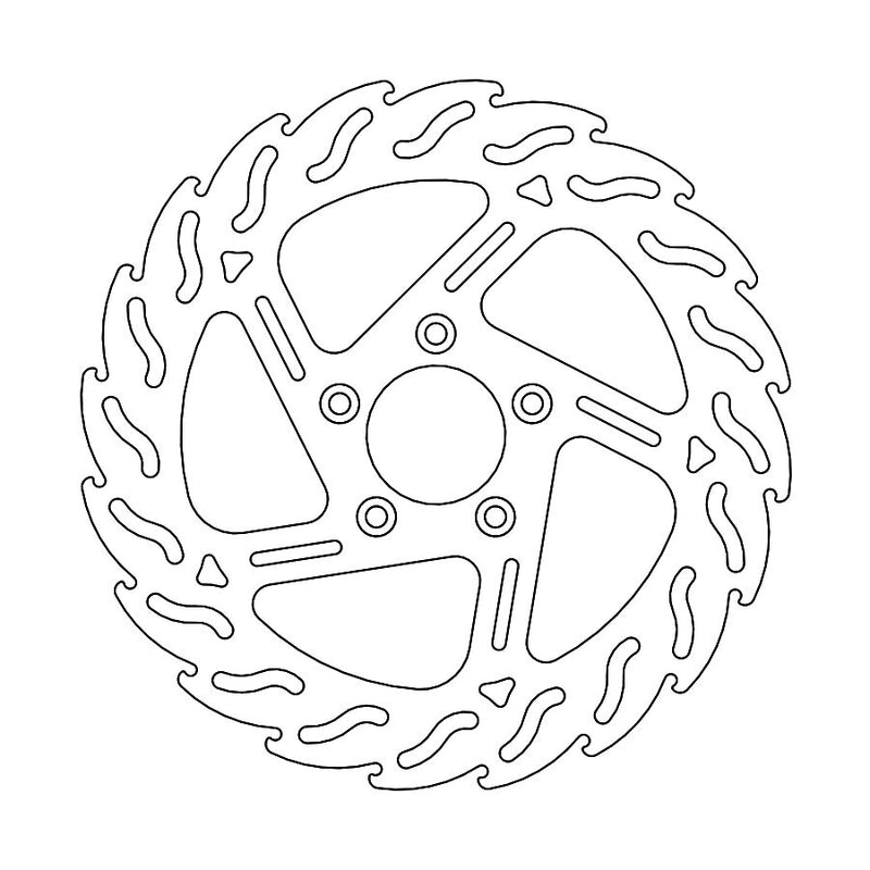 Flame Series Fixed Front Left Brake Rotor Silver For Harley Davidson FLHR 1450 2000-2003