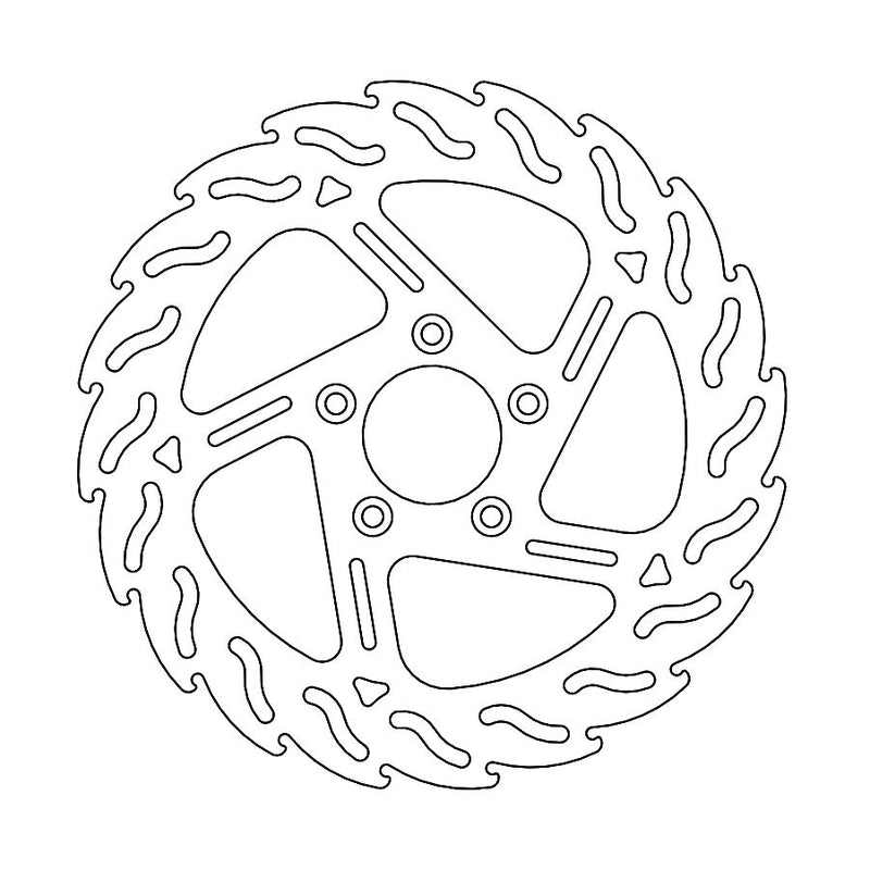Flame Series Fixed Front Right Brake Rotor Silver For Harley Davidson FLHR 1450 2000-2003