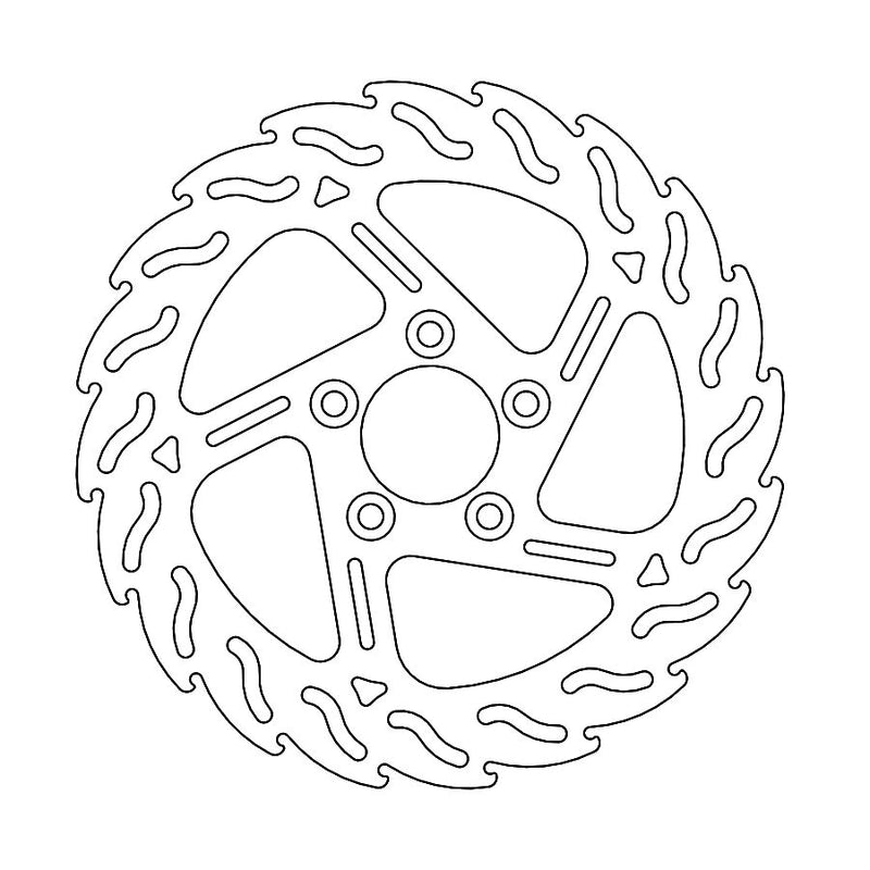 Flame Series Fixed Front Right Brake Rotor Silver For Harley Davidson FLD 1690 2012-2013