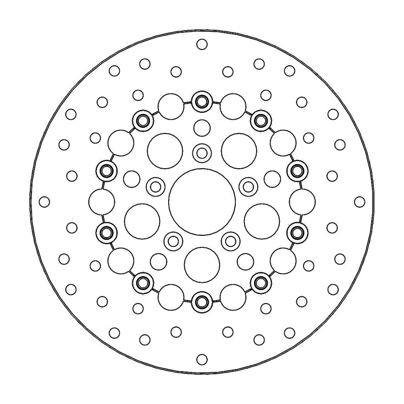 Halo Series Floating Front Brake Rotor Black / Silver For Harley Davidson FLDE 1750 ABS 2018-2020