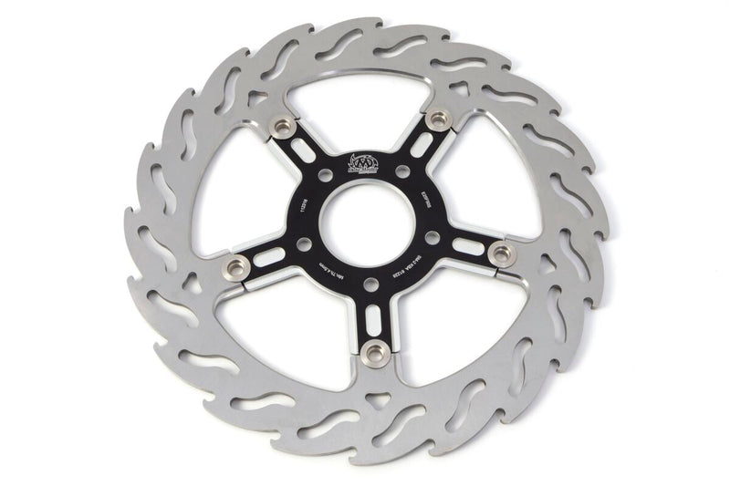 Custom Series Floating Front Left Brake Rotor Black / Silver