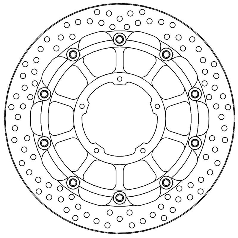 Halo Series Floating Brake Rotor Black / Silver For Honda CBR 1000 RR 2021