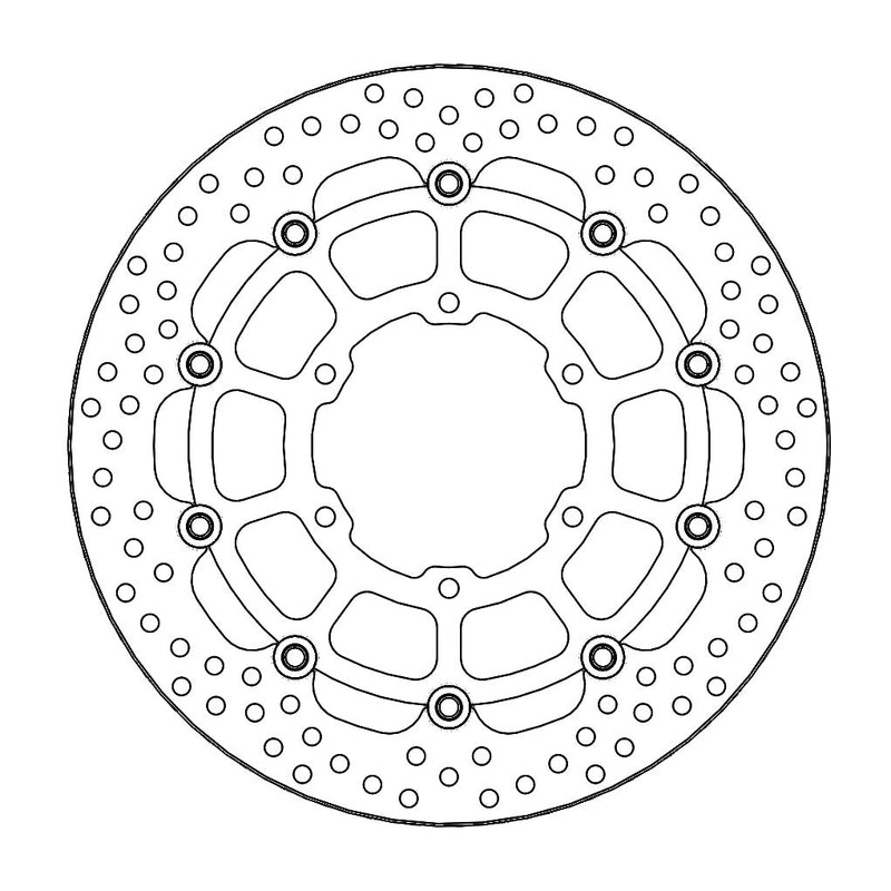 Halo Series Floating Brake Rotor Black / Silver For Suzuki GSX-R 1000 2017-2018