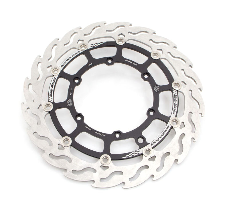 Supermoto Front Racing Brake Rotors Anodized Black / Silver