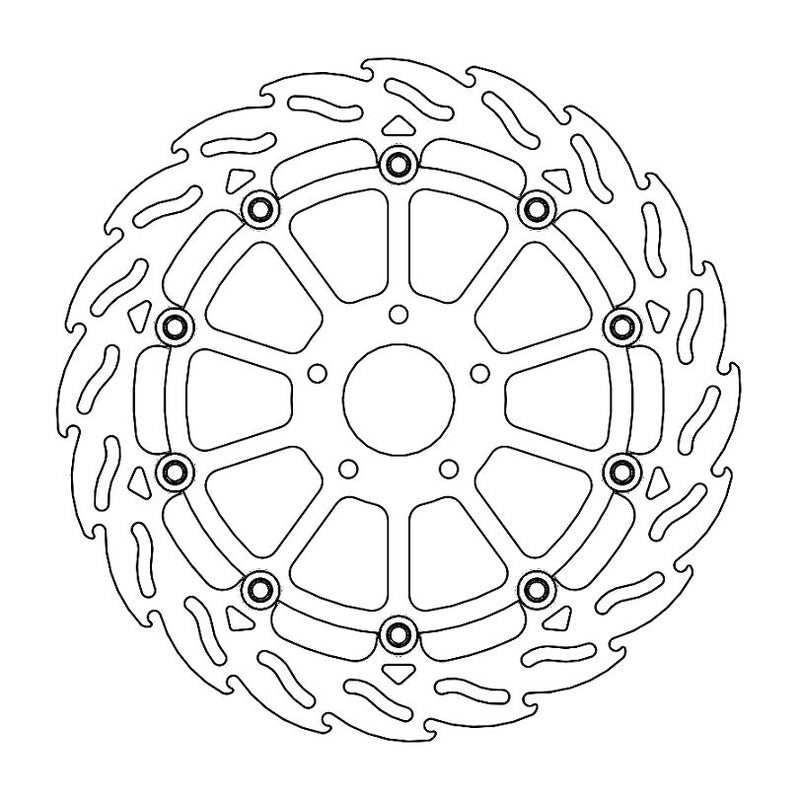 Custom Series Floating Front Brake Rotor Black / Silver