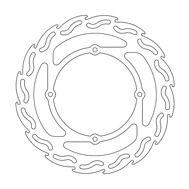 Offroad Flame Front Brake Disc Silver