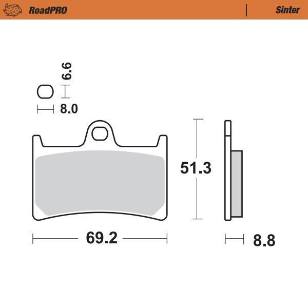 Road Pro Sinder Front Brake Pad For Yamaha BT 1100 2002-2006
