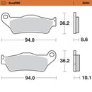 Road Pro Sinder Rear Brake Pad For BMW K 1200 R 2005-2008
