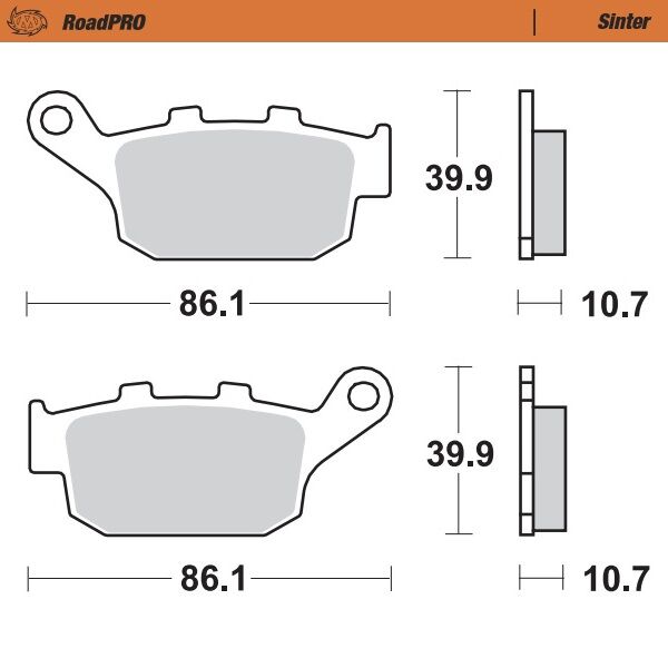 Road Pro Sinder Rear Brake Pad For Buell BLAST 2001-2008