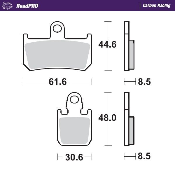 Road Pro Carbon Racing Brake Pads For Yamaha MT-01 1700 2007-2009