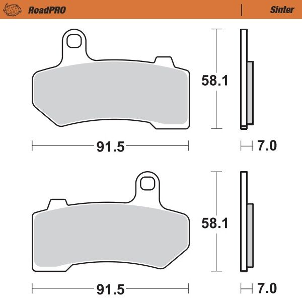 Road Pro Sinder Rear Brake Pad For Harley Davidson FLHR 1584 ABS 2008