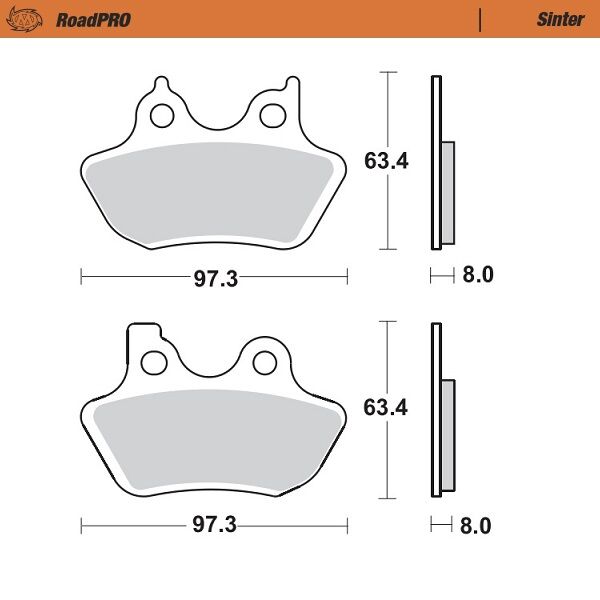 Road Pro Sinder Front Brake Pad For Harley Davidson FLHR 1450 2000-2003