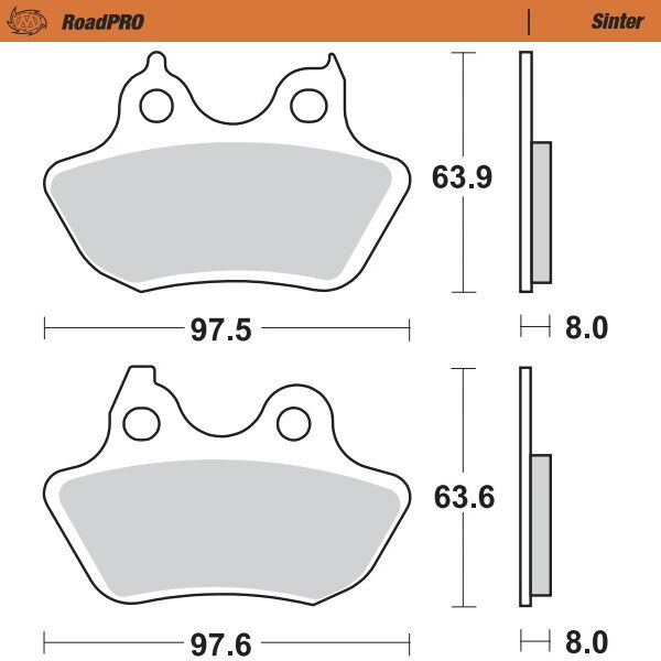 Road Pro Sinder Rear Brake Pad For Harley Davidson FLSTC 1584 2007