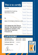 Sold Secure Gold Approved 12 MM X 1.8 M Square Chain With Shackle Lock