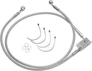 Extended Length Stainless Steel Brake Line Kit Silver For Harley Davidson FLSTC 1450 2000-2003