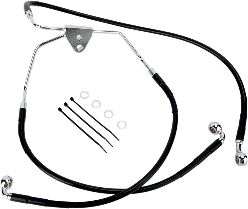 Stainless Steel Brake Line Kit Black For Harley Davidson FLHR 1584 2008