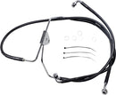 Extended Length Black Vinyl Front Brake Line Kit Black - 2 Inch For Harley Davidson FLHR 1584 2008