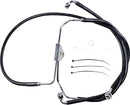 Extended Length Black Vinyl Front Brake Line Kit Black - 4 Inch For Harley Davidson FLHR 1584 2008