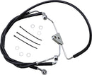 Extended Length Black Vinyl Front Brake Line Kit Black - 6 Inch For Harley Davidson FLHR 1584 2008