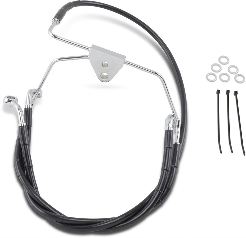 Extended Length Black Vinyl Front Brake Line Kit Black For Harley Davidson FLHT 1450 1999
