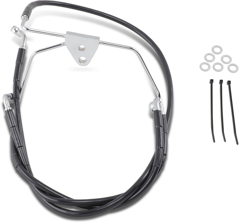 Extended Length Black Vinyl Front Brake Line Kit Black For Harley Davidson FLHT 1584 2007