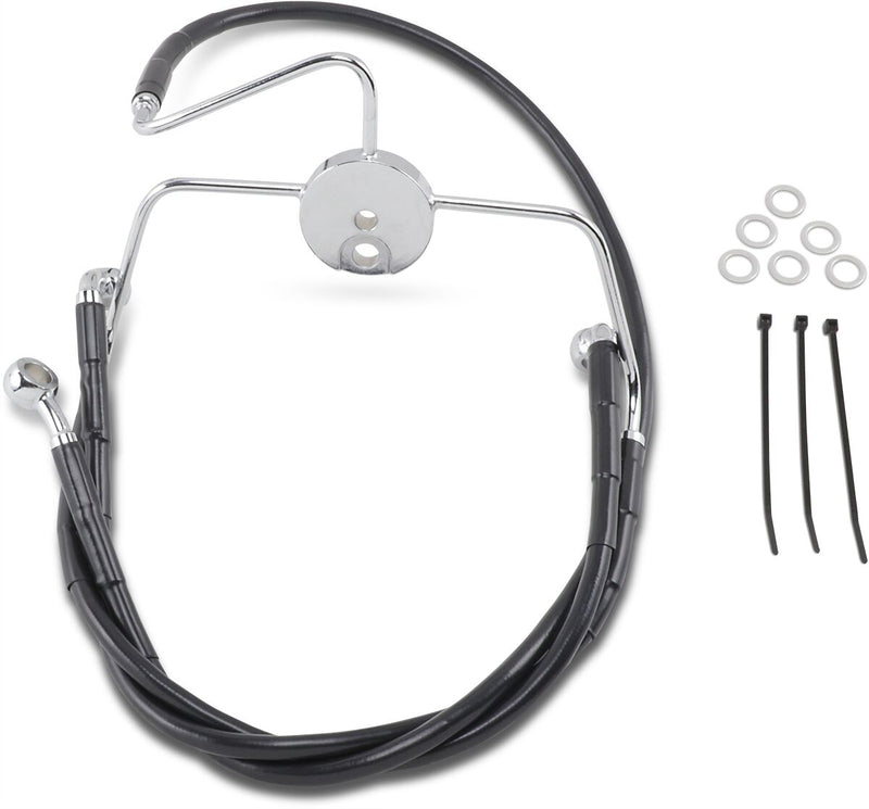 Extended Length Black Vinyl Front Brake Line Kit Black For Harley Davidson FLHR 1450 1999