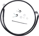 Extended Length Black Vinyl Front Brake Line Kit Black - 6 Inch For Harley Davidson XL 1200 C 2004-2010