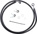 Extended Length Black Vinyl Front Brake Line Kit Black - 8 Inch For Harley Davidson XL 1200 C 2004-2010