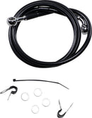 Extended Length Black Vinyl Front Brake Line Kit Black - 10 Inch For Harley Davidson XL 1200 C 2004-2010